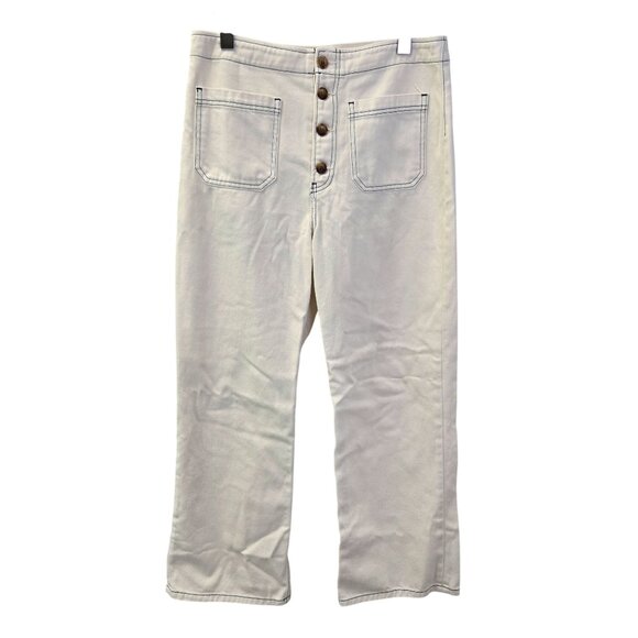 Reformation Eloise High Rise Wide Leg Button Fly Crop Jeans Size 30 - Picture 1 of 7